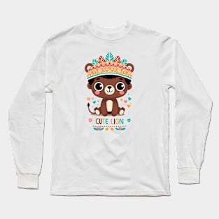 Cute lion with big crown Long Sleeve T-Shirt